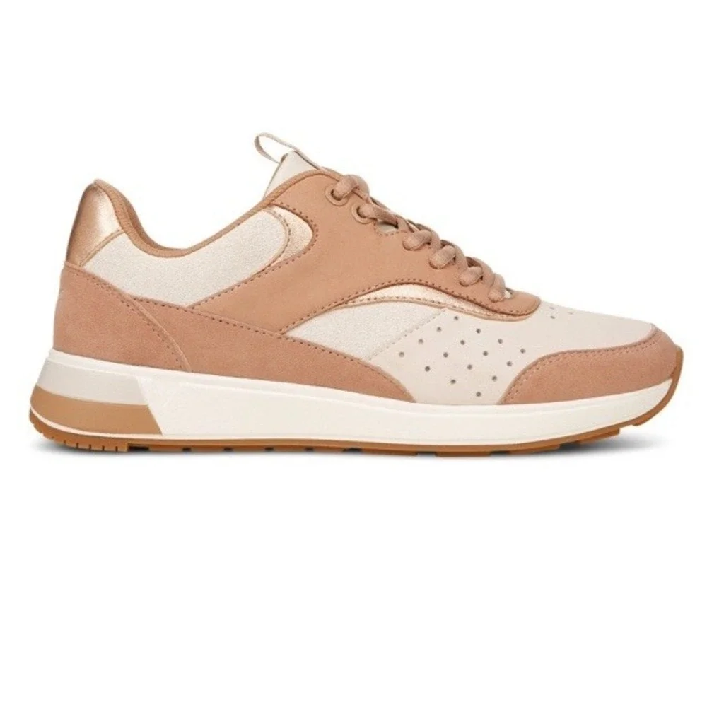 Vionic Sneaker Nova Womens 6.5 Macaroon‎ Brown Cream  Suede New